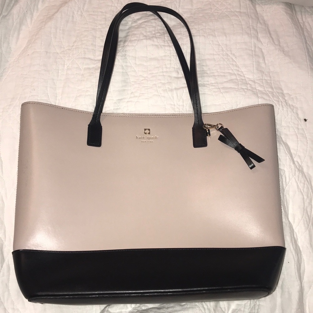 Kate Spade ♠️Tan/Black Color-block tote